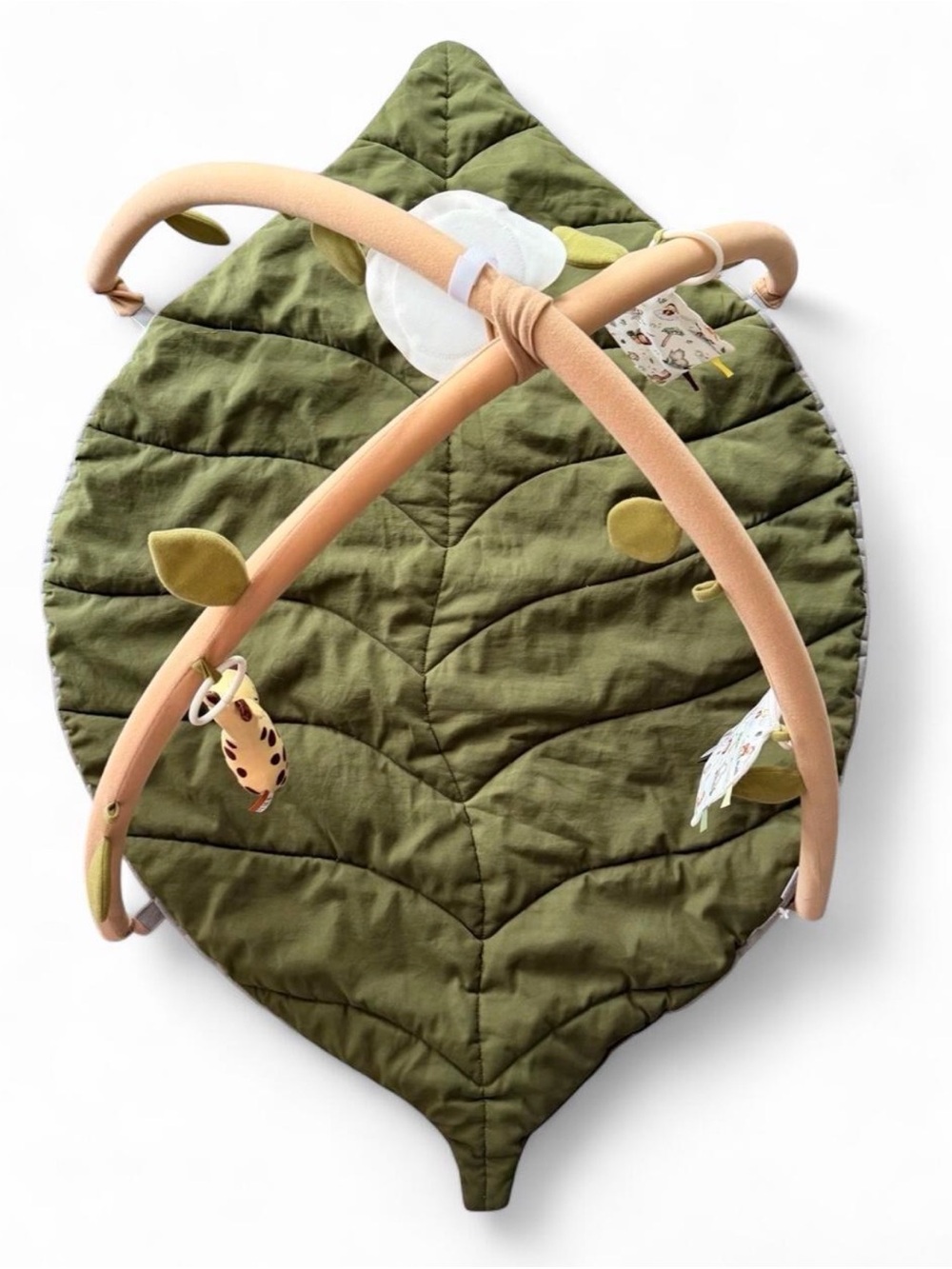Olive Leaf Play Mat with Activity Arch - Soft Infant Play Gym